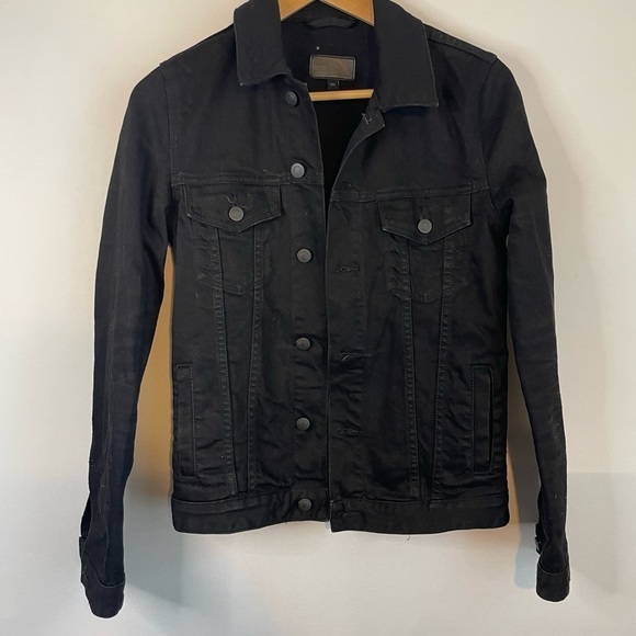 Asos Black Denim Jean Jacket Size 2XS Womens - Picture 1 of 4